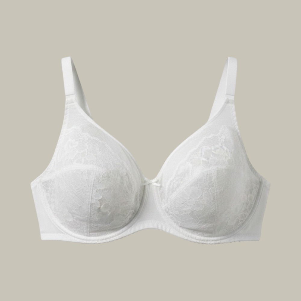 HSIA Enchante Lace Unlined Full Coverage Underwire Bra White 38DD NEW